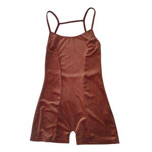 Shein Orange Velvet romper